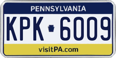 PA license plate KPK6009