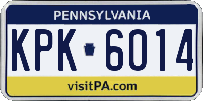 PA license plate KPK6014