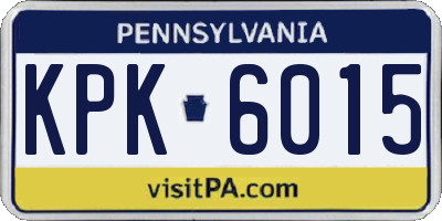 PA license plate KPK6015
