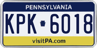 PA license plate KPK6018