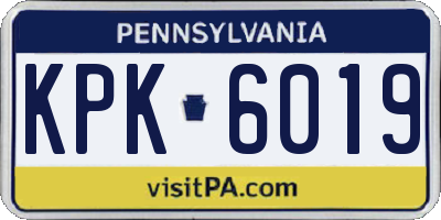 PA license plate KPK6019