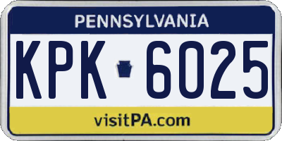 PA license plate KPK6025