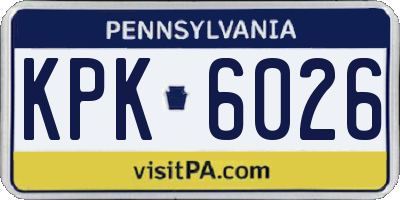 PA license plate KPK6026