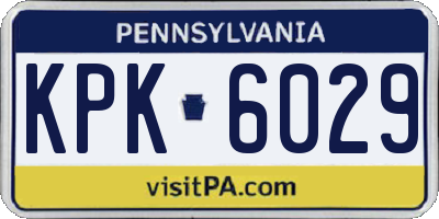 PA license plate KPK6029