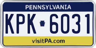 PA license plate KPK6031