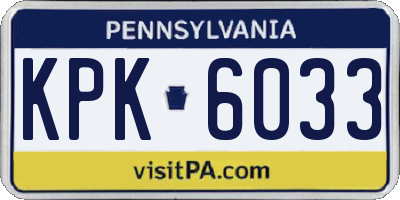 PA license plate KPK6033