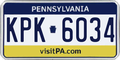PA license plate KPK6034