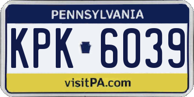 PA license plate KPK6039