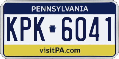 PA license plate KPK6041