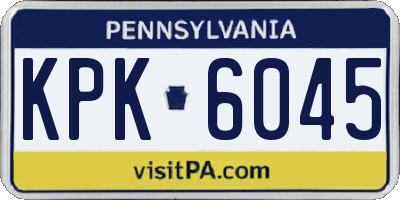 PA license plate KPK6045