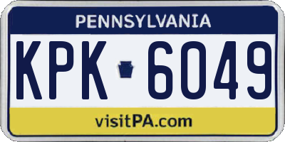 PA license plate KPK6049
