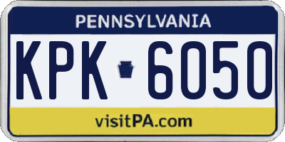 PA license plate KPK6050