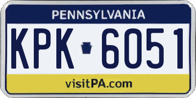 PA license plate KPK6051