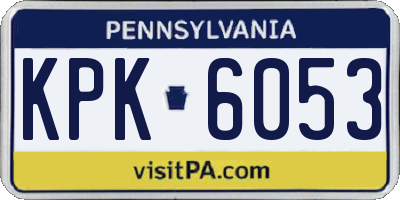 PA license plate KPK6053