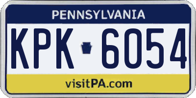 PA license plate KPK6054