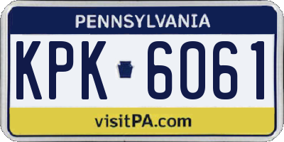 PA license plate KPK6061