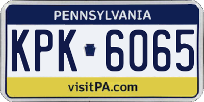 PA license plate KPK6065