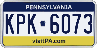 PA license plate KPK6073
