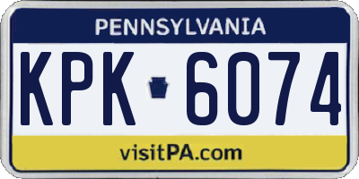 PA license plate KPK6074
