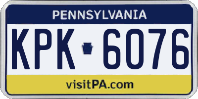 PA license plate KPK6076