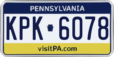 PA license plate KPK6078