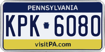 PA license plate KPK6080