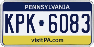 PA license plate KPK6083