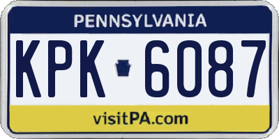 PA license plate KPK6087