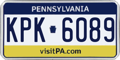 PA license plate KPK6089
