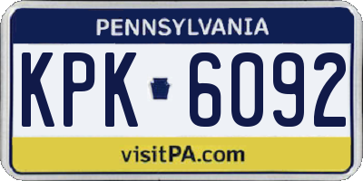 PA license plate KPK6092