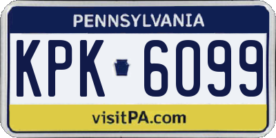 PA license plate KPK6099
