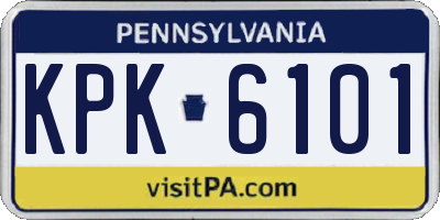 PA license plate KPK6101