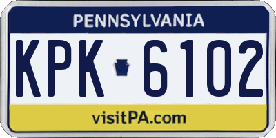 PA license plate KPK6102