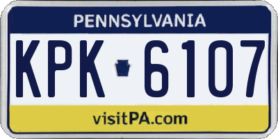 PA license plate KPK6107