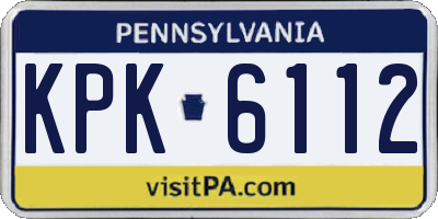 PA license plate KPK6112