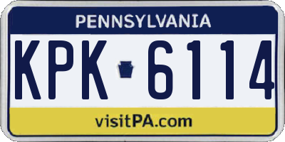 PA license plate KPK6114