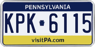 PA license plate KPK6115