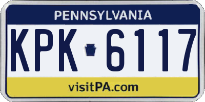 PA license plate KPK6117