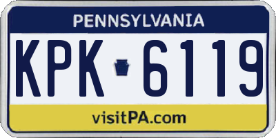 PA license plate KPK6119