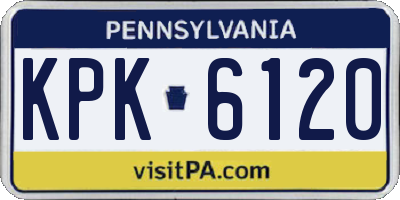 PA license plate KPK6120
