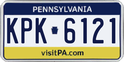 PA license plate KPK6121
