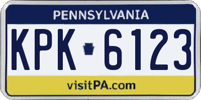 PA license plate KPK6123