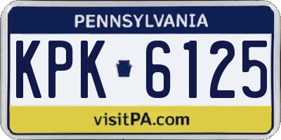 PA license plate KPK6125