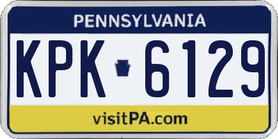 PA license plate KPK6129