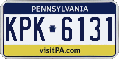 PA license plate KPK6131