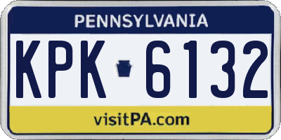 PA license plate KPK6132
