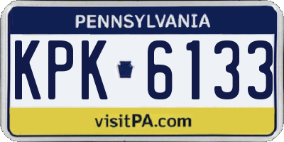 PA license plate KPK6133