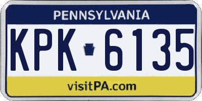PA license plate KPK6135