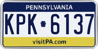 PA license plate KPK6137