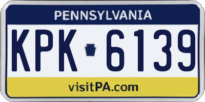 PA license plate KPK6139